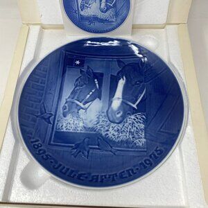 Bing and Grondahl Jubilee Christmas Night in the Stable 1975 Plate Denmark 9”